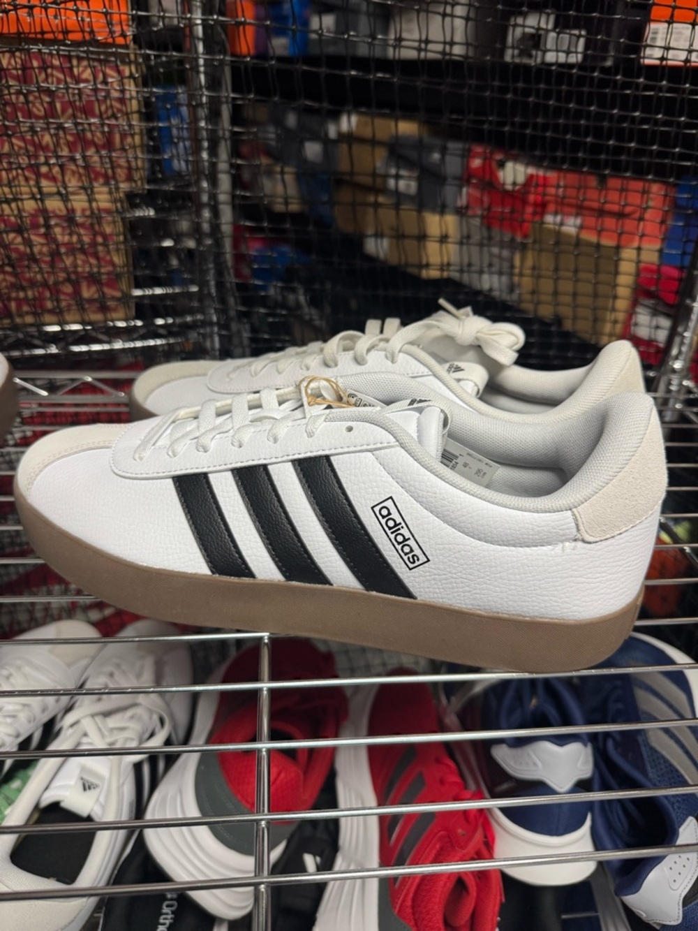 Brand New Men’s Adidas VL Court 3.0 White/black/brown size 13